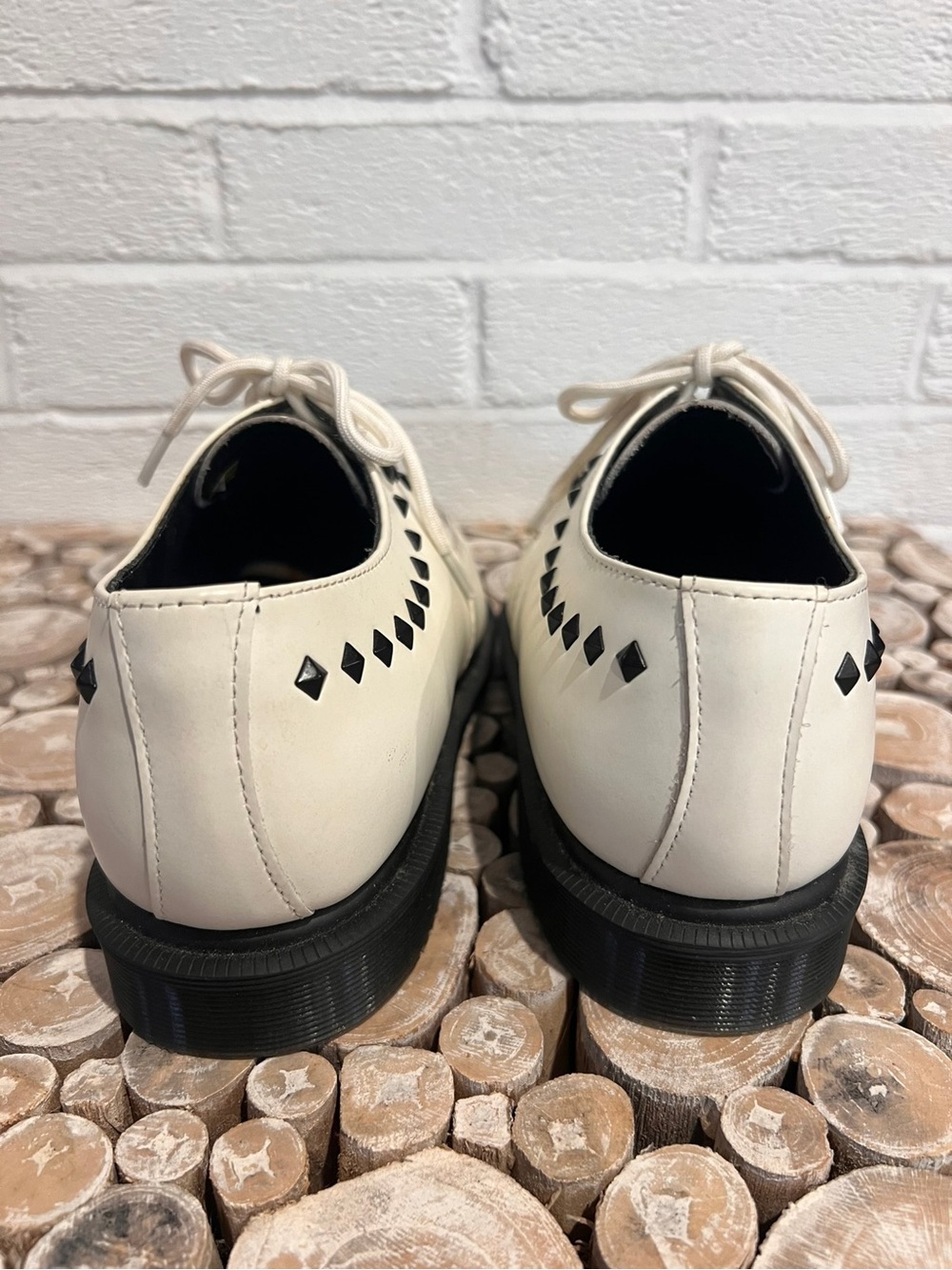 Dr. Martens Women's White Laser-Cut Derby Shoes - Picture 4 of 8